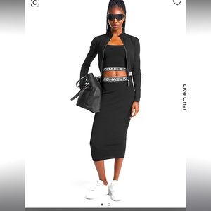 Michael Kors logo trim zip up jacket